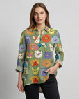 Mailin | Künstlerische Damen Bluse mit modernem Muster
