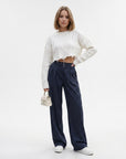 Katrin | Elegante Damen Hosen mit feinem Streifenmuster