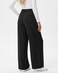 High Waist Hose mit Taschen und weitem Bein