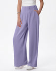 High Waist Hose mit Taschen und weitem Bein