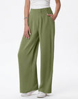 High Waist Hose mit Taschen und weitem Bein