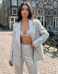 Leona | Damen Zweiteilige Set mit dreiteiligem Glitzer-Look