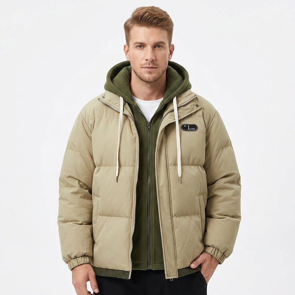 Fabian | Warmer Herrenmantel mit Doppelkapuze