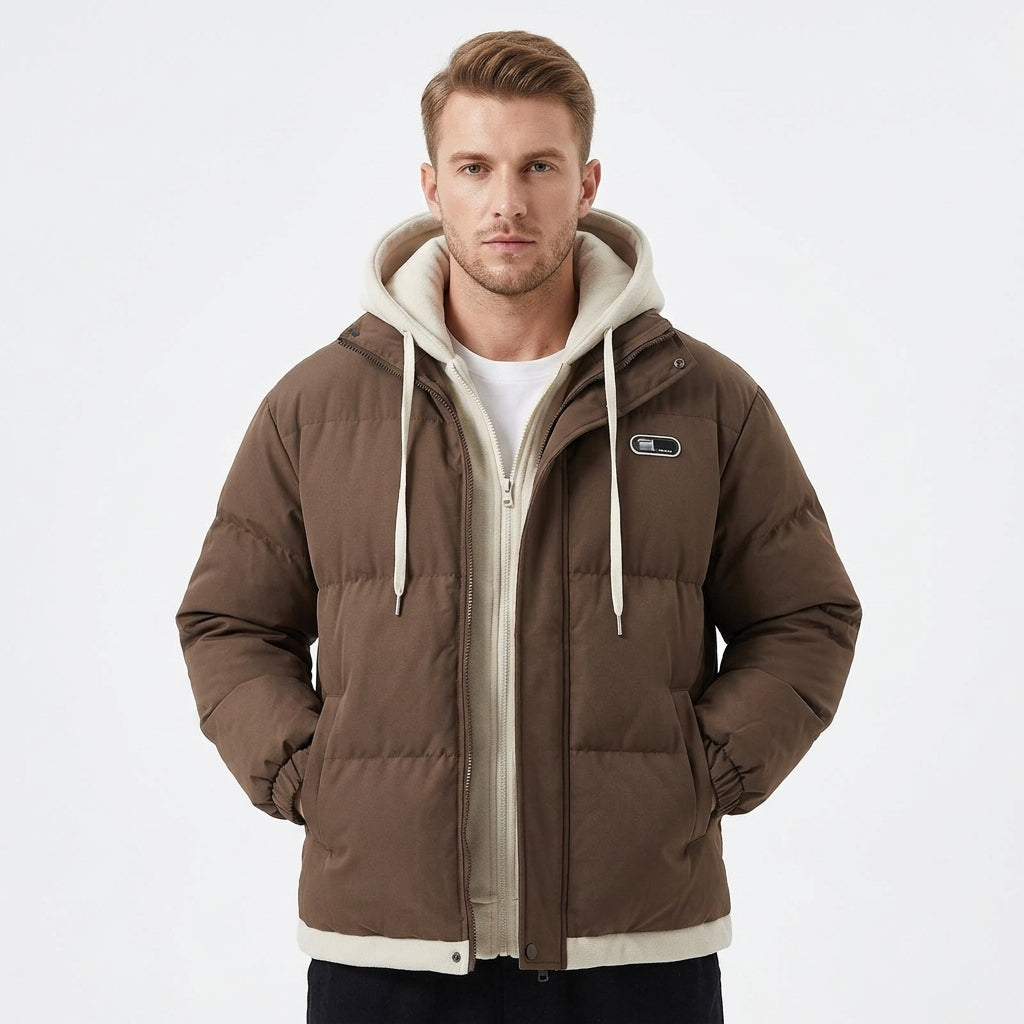 Fabian | Warmer Herrenmantel mit Doppelkapuze