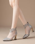 Clara | Elegante Hochhackige Sandalen mit Strasssteinen