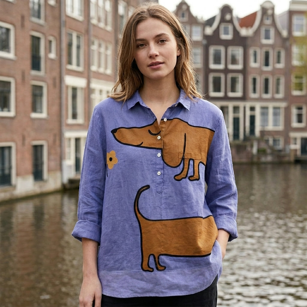 Mailin | Künstlerische Damen Bluse mit modernem Muster