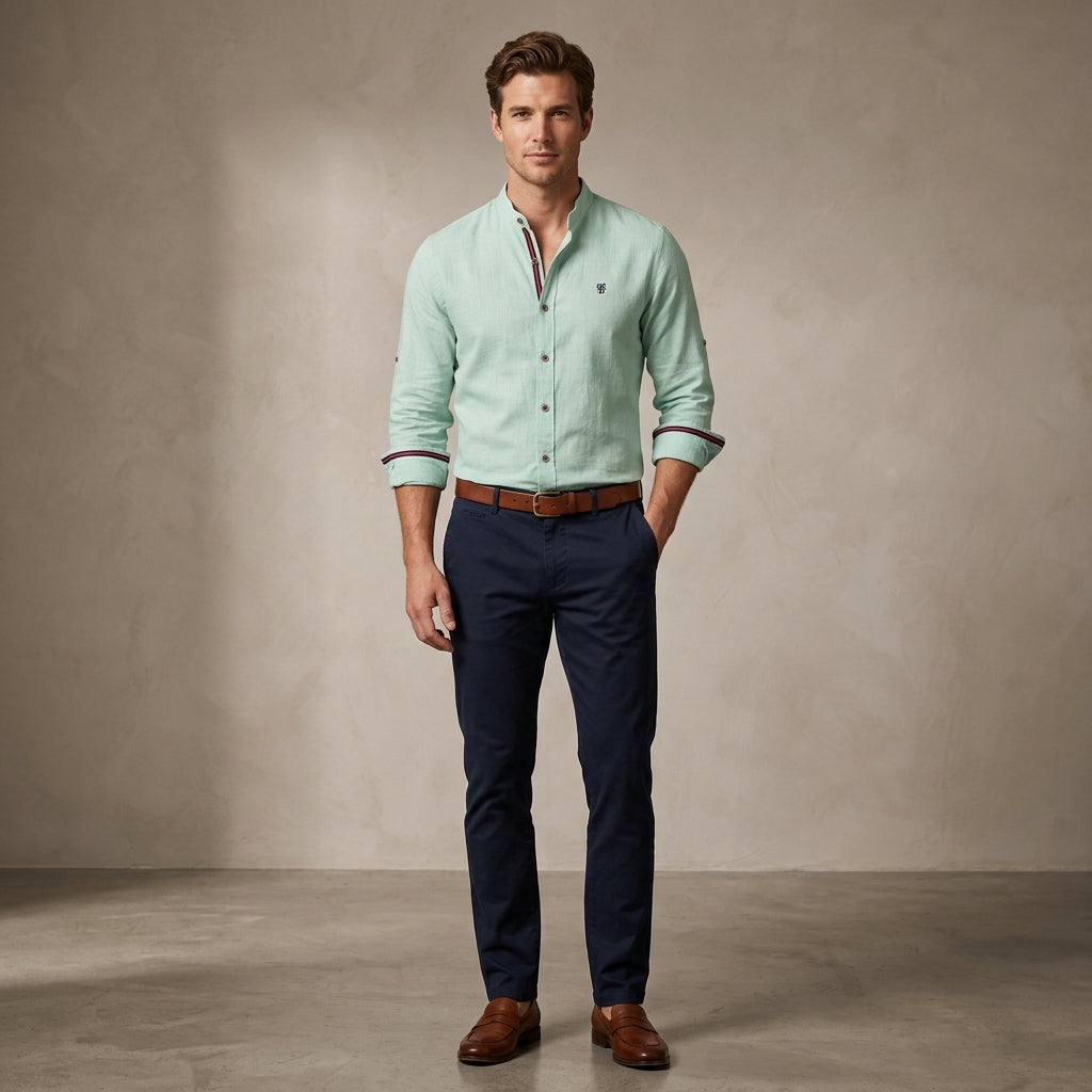 Leon | Elegante Herrenhemden aus Leinen Langarm
