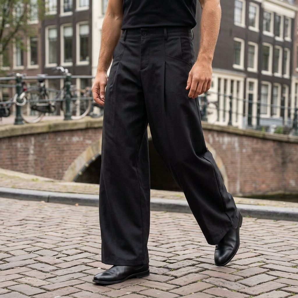 Yannik | Moderne Herren Stoffhose mit hoher Taille