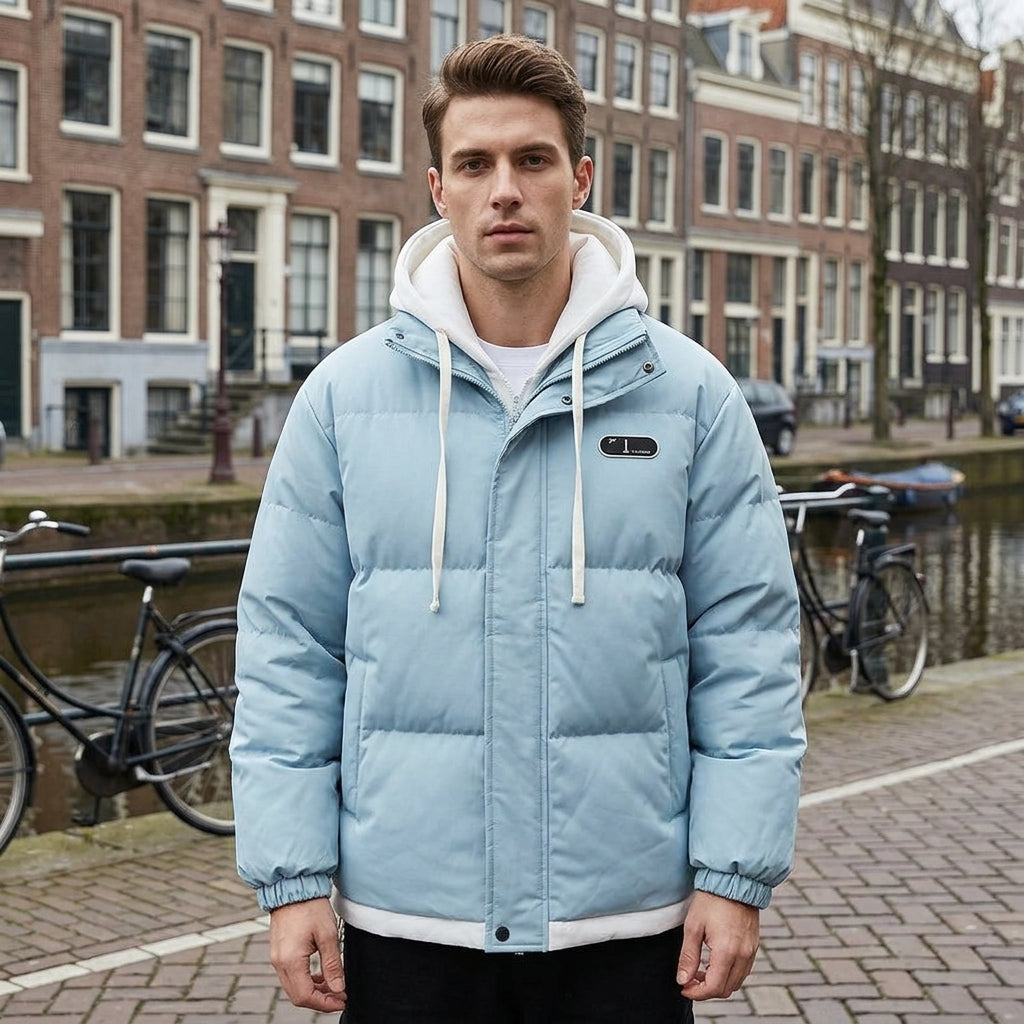 Fabian | Warmer Herrenmantel mit Doppelkapuze