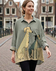 Mailin | Künstlerische Damen Bluse mit modernem Muster