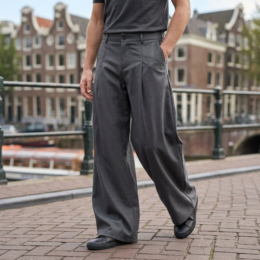 Yannik | Moderne Herren Stoffhose mit hoher Taille