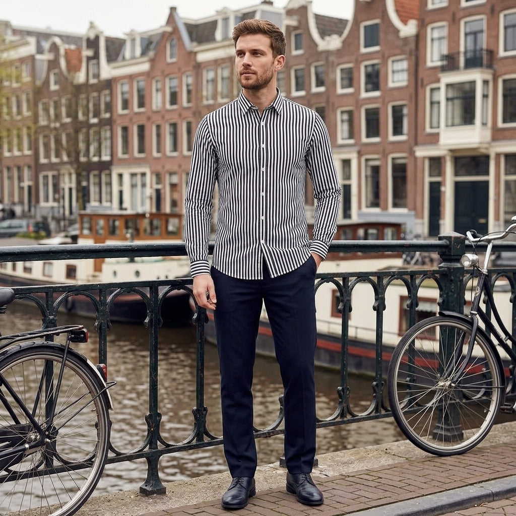 Erik | Gestreifte Herrenhemden Langarm für Elegante Looks