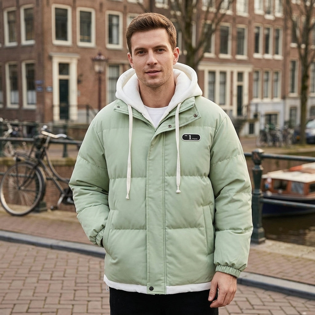Fabian | Warmer Herrenmantel mit Doppelkapuze