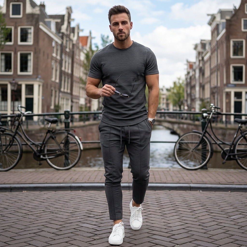 Nojan | Freizeit Herren Set mit modernem T-Shirt Look