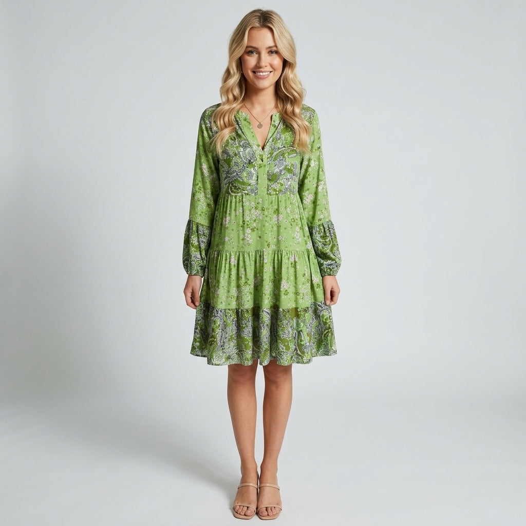 Nerina | Sommerkleid mit floralem Muster und elegantem Ausschnitt