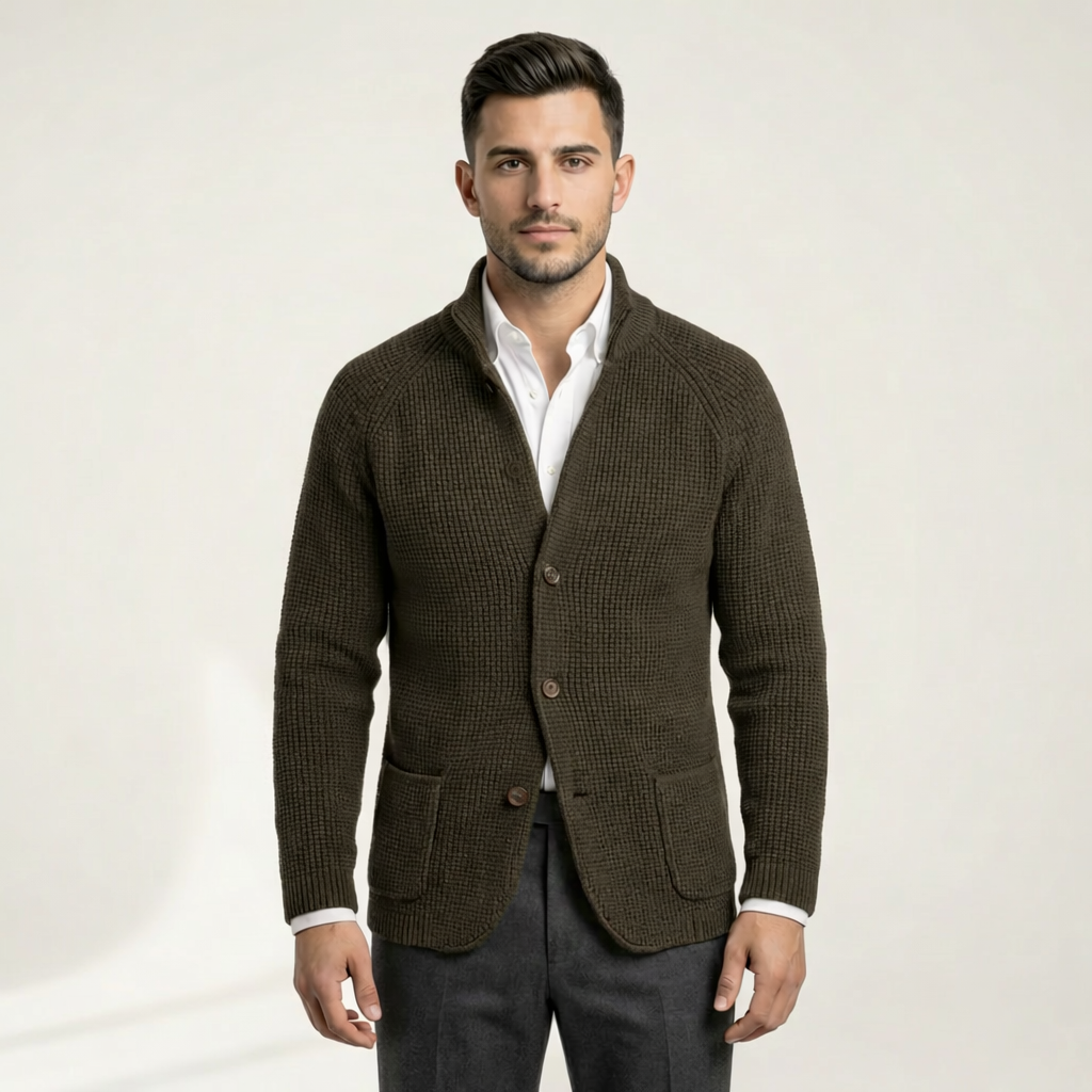 Lukas | Herren Strickpullover im Jacken-Stil