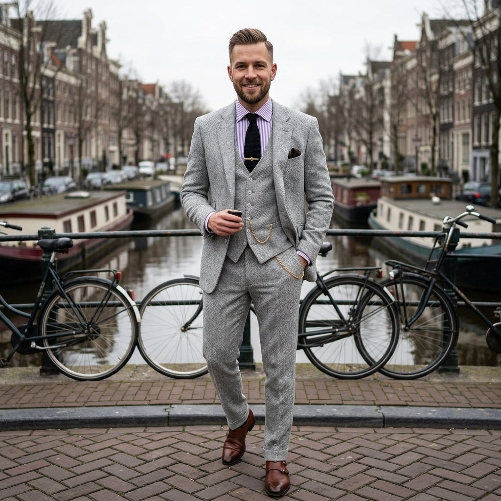 Tobias | Elegantes Herren Set im Tweed Stil