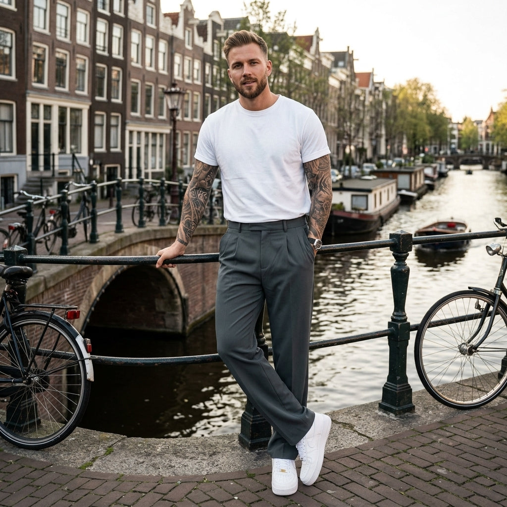 Noah | Weit geschnittene Herren Stoffhose für entspannten Look
