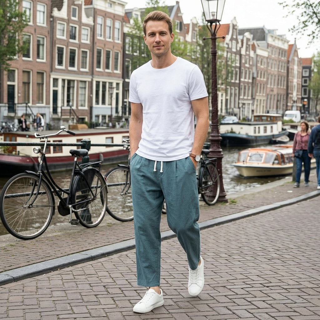 Jonas | Leichte Herren Stoffhose für Stil und Komfort
