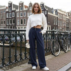 Katrin | Elegante Damen Hosen mit feinem Streifenmuster