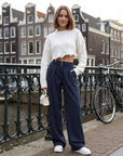 Katrin | Elegante Damen Hosen mit feinem Streifenmuster