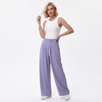 High Waist Hose mit Taschen und weitem Bein