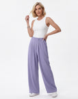 High Waist Hose mit Taschen und weitem Bein