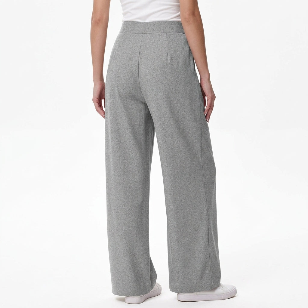 High Waist Hose mit Taschen und weitem Bein