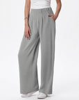 High Waist Hose mit Taschen und weitem Bein