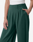 High Waist Hose mit Taschen und weitem Bein
