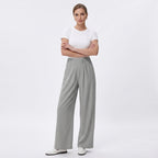 High Waist Hose mit Taschen und weitem Bein