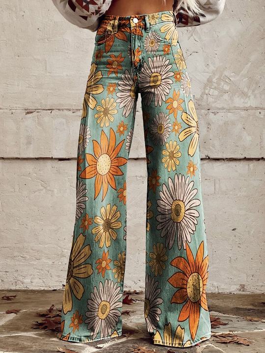 Laura | Blumenjeans | Weite Beine