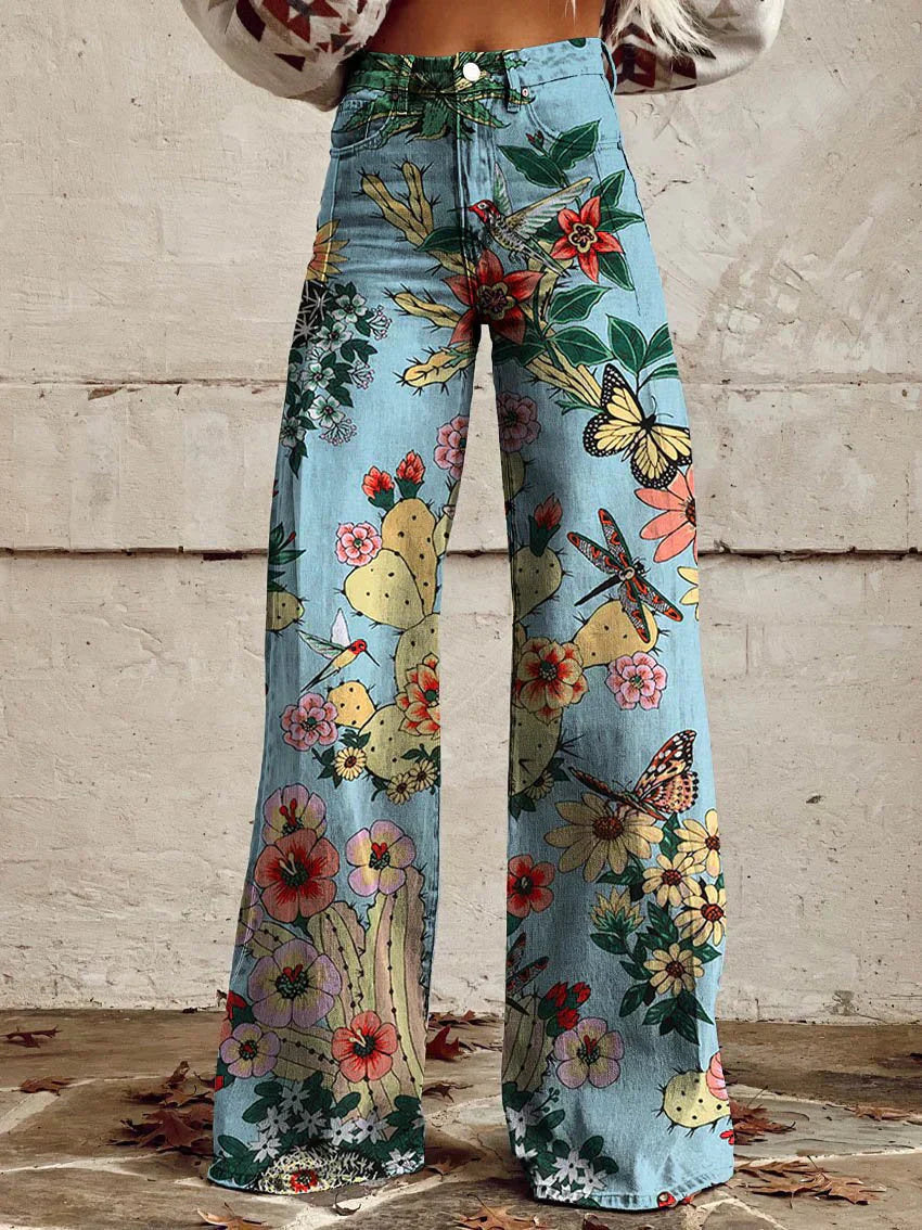 Laura | Blumenjeans | Weite Beine