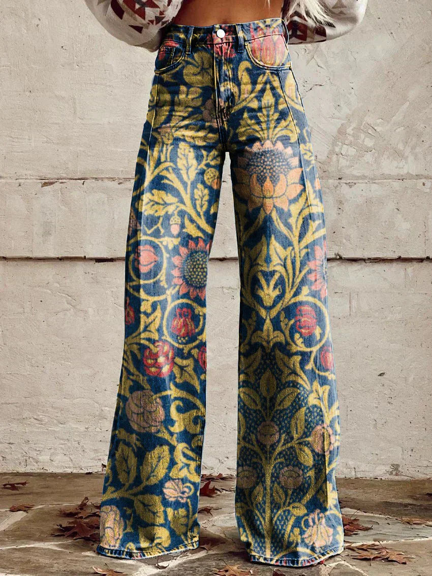 Laura | Blumenjeans | Weite Beine