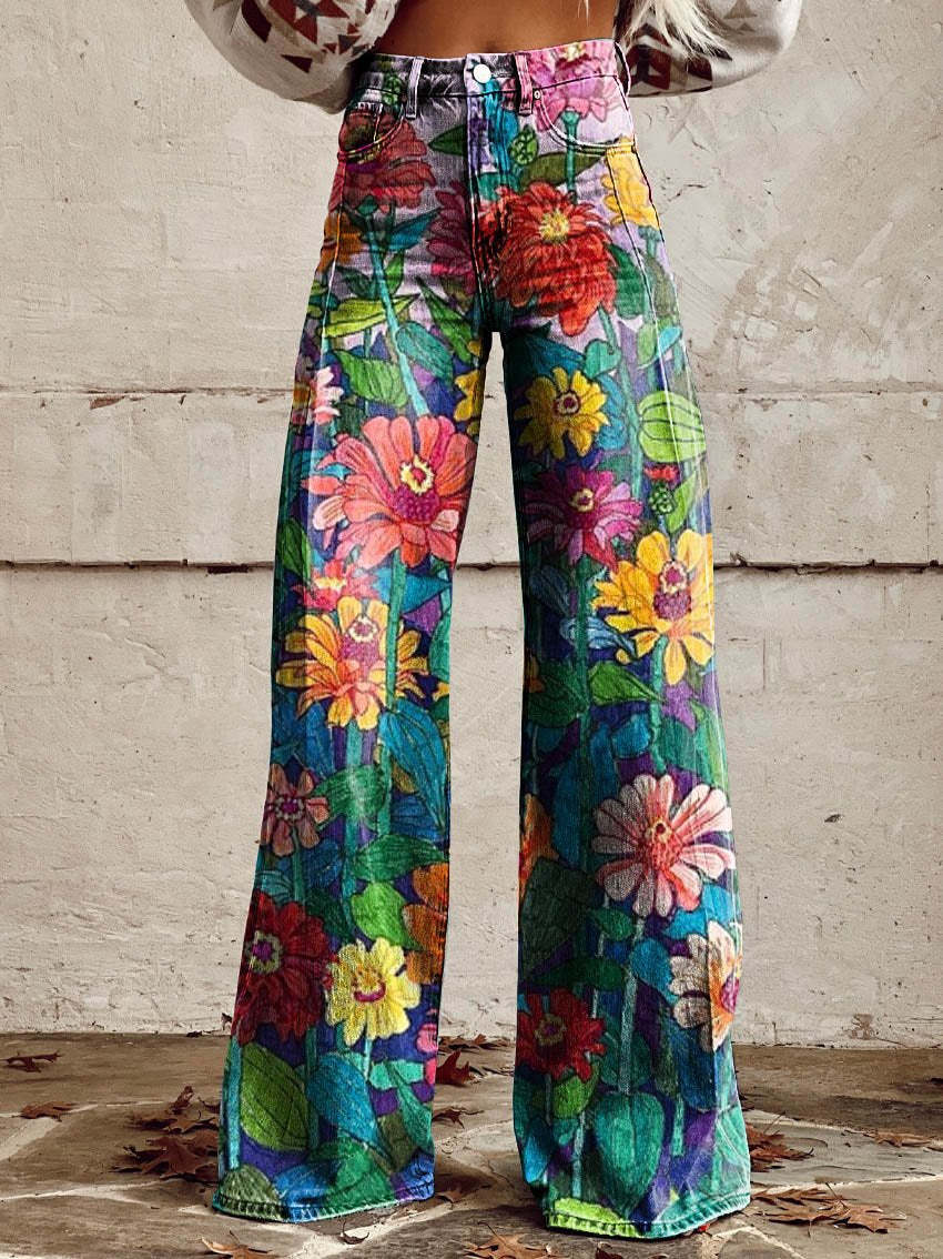 Laura | Blumenjeans | Weite Beine