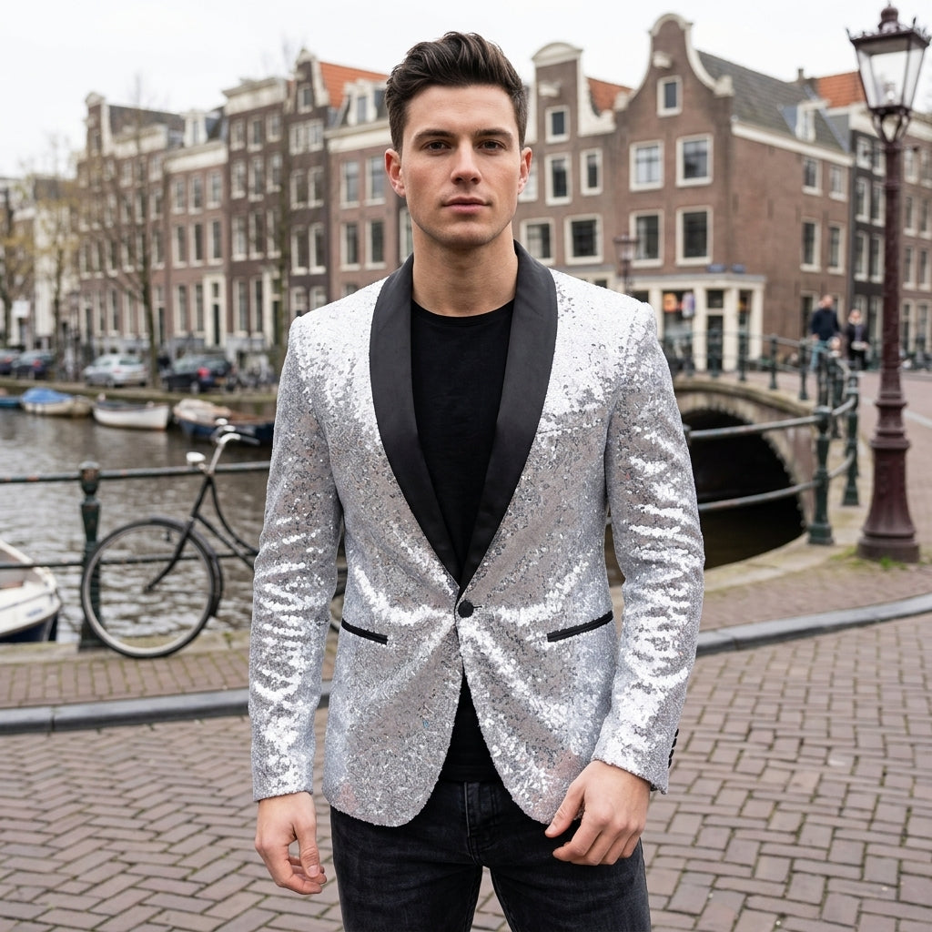 Elias | Glänzender Herren Blazer mit Modernem Design