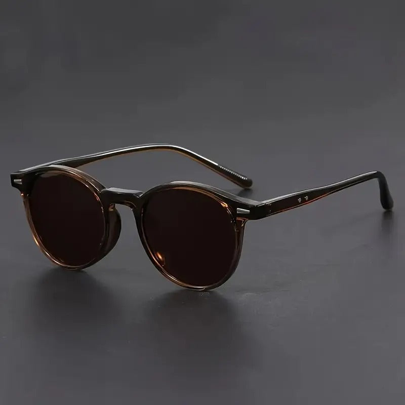 RetroStyle | Herren Sonnenbrille mit Leichtem Rahmen &amp; Schildpatt-Design | Modische Runde Brille für Alltag und Freizeit 2
