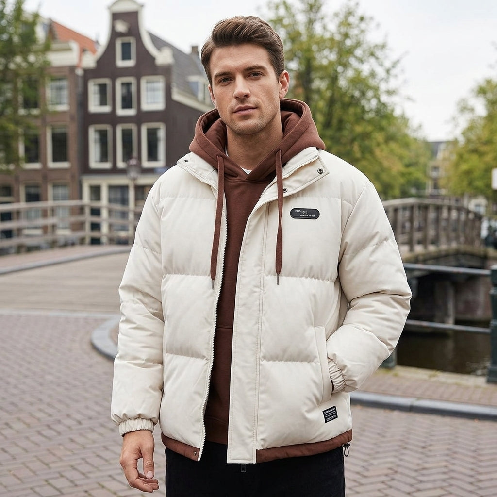 Fabian | Warmer Herrenmantel mit Doppelkapuze