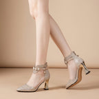 Clara | Elegante Hochhackige Sandalen mit Strasssteinen