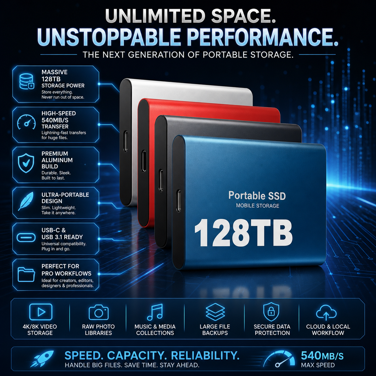 Best External SSD Drive Portable Storage Fast Transfer Speed - Image 4