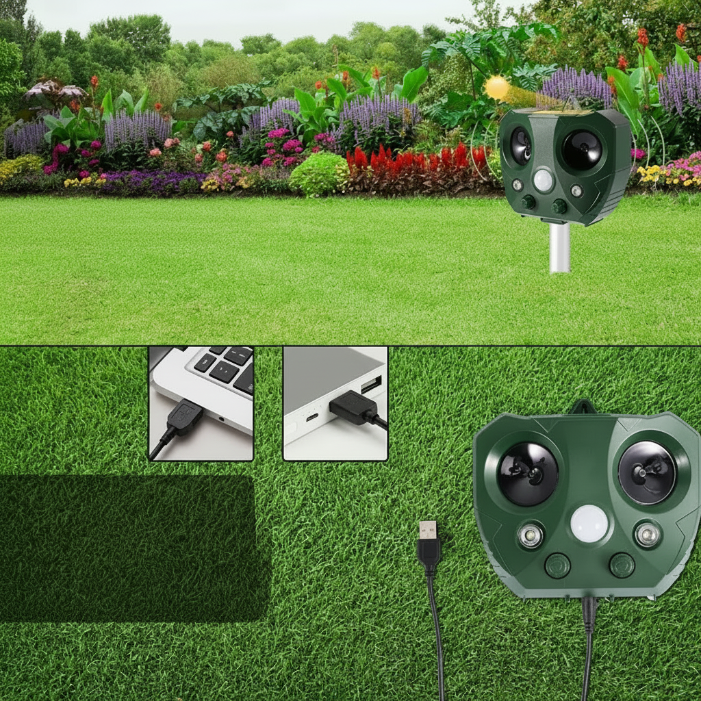 Bird Repeller Ultrasonic Solar-Powered Outdoor Garden Pest Deterrent - Image 2