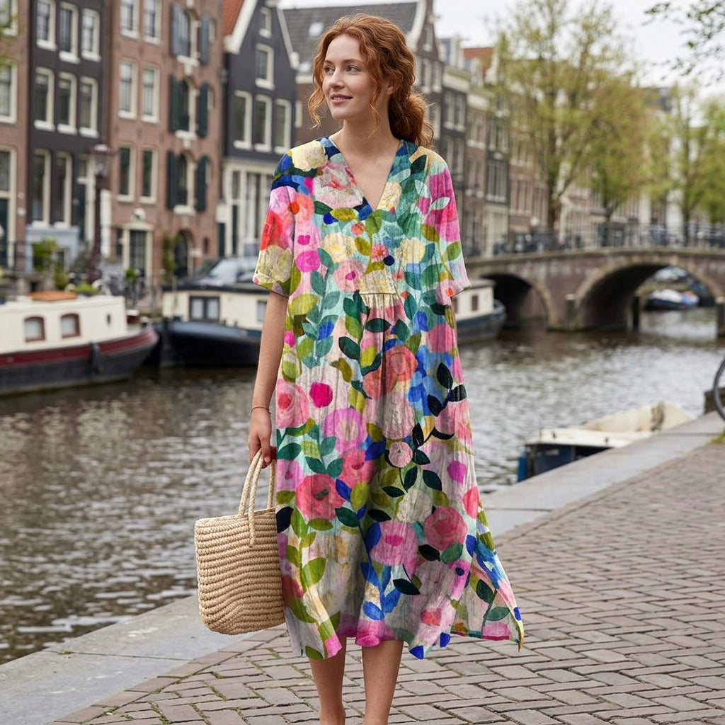 Rosina | Sommerkleid mit lebendigem Blumenmuster