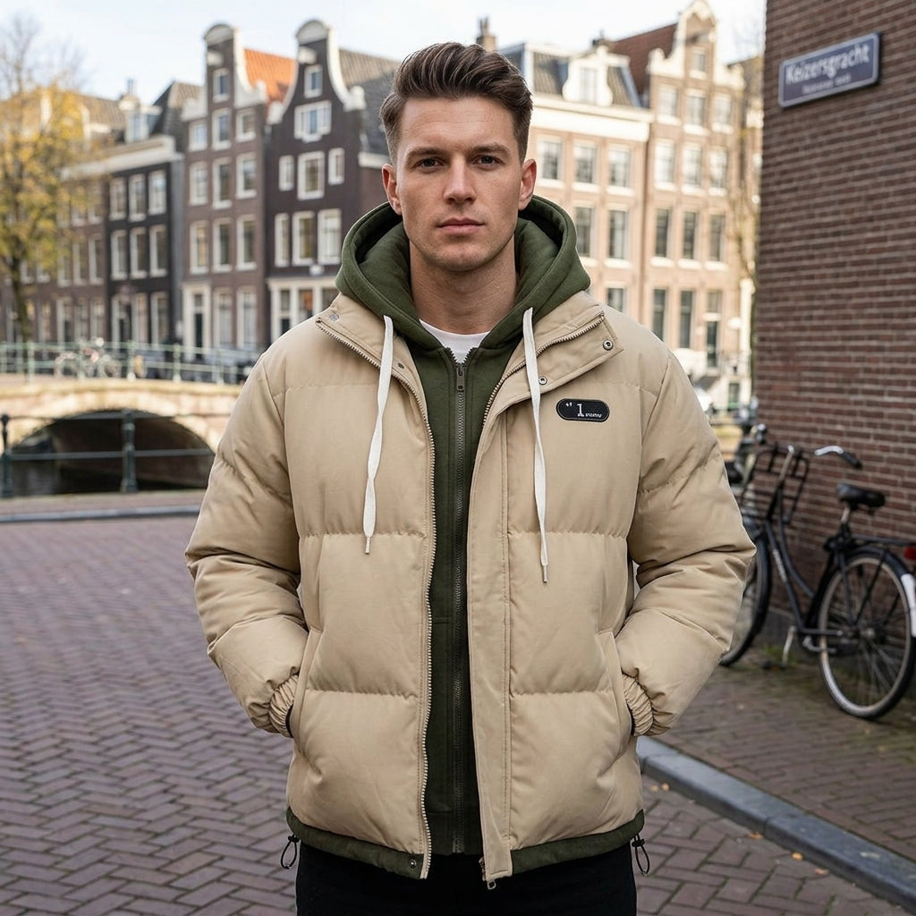 Fabian | Warmer Herrenmantel mit Doppelkapuze