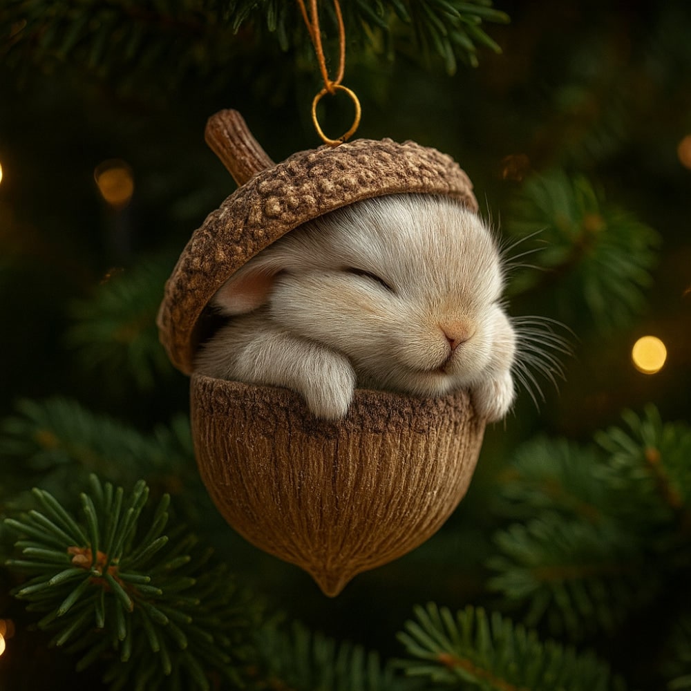 Christmas Ornaments Woodland Animal Acorn Hanging Tree Decor - Image 2
