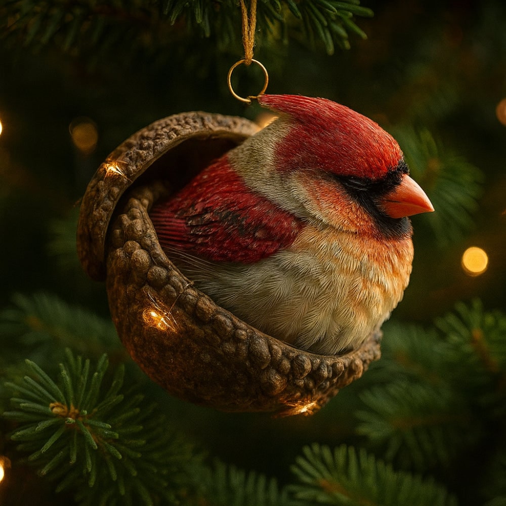 Christmas Ornaments Woodland Animal Acorn Hanging Tree Decor - Image 3