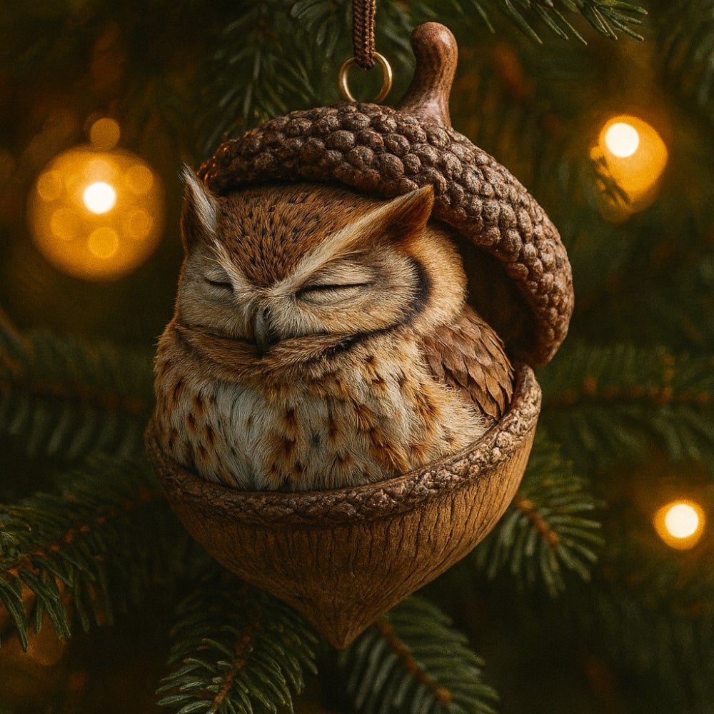 Christmas Ornaments Woodland Animal Acorn Hanging Tree Decor - Image 7
