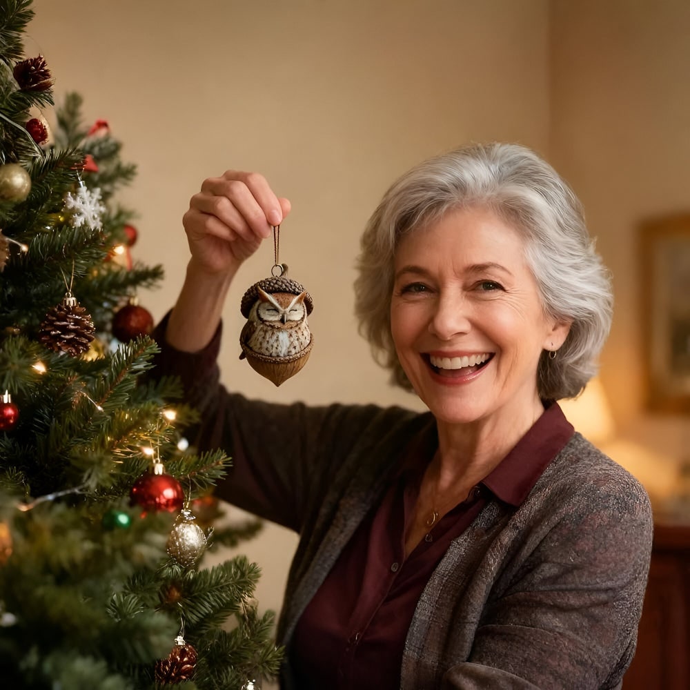 Christmas Ornaments Woodland Animal Acorn Hanging Tree Decor - Image 9