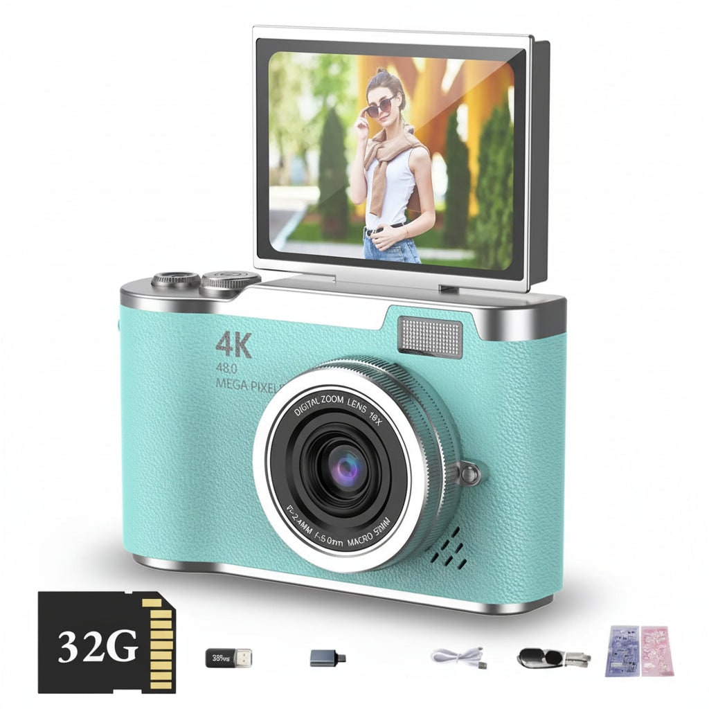 Digital Camera Compact 4K 48MP Flip Screen 8X Zoom Point Shoot - Image 3