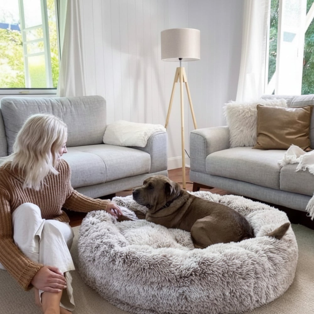 Dog Bed Round Plush Cuddler Pet Sleeping Bed - Image 4