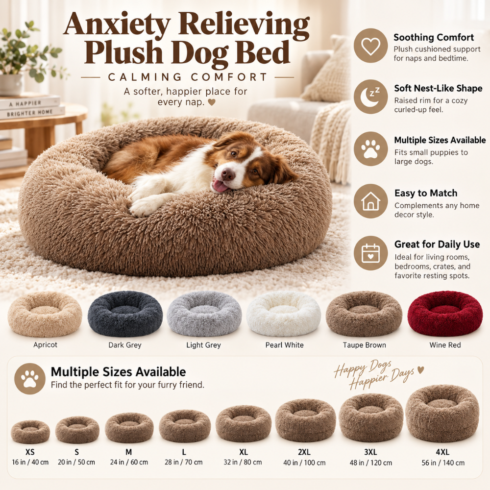 Dog Bed Round Plush Cuddler Pet Sleeping Bed - Image 7